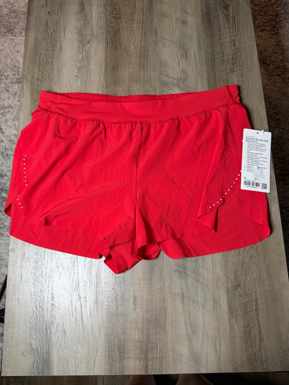 RARE NWT Lululemon Fast & Free HR Split Shorts 3” Sz XL *Lulu Red*